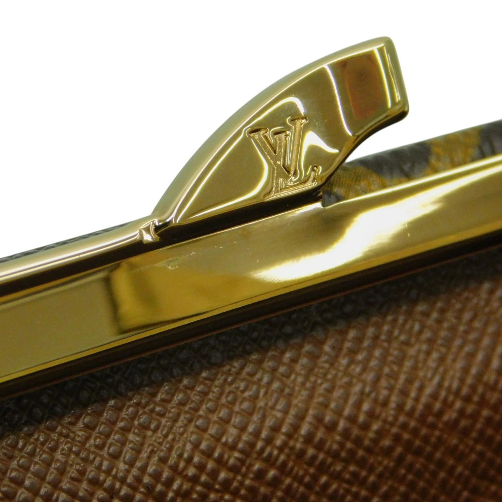 LOUIS VUITTON Portemonnaie Viennois Brown Monogram Clasp Closure Wallet Compact